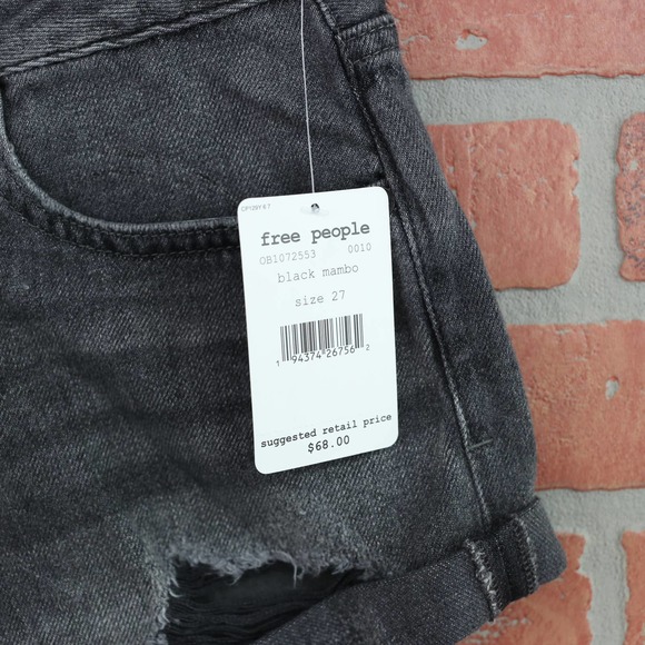 Free People Black Mambo Shorts 27 NWT - Picture 2 of 6